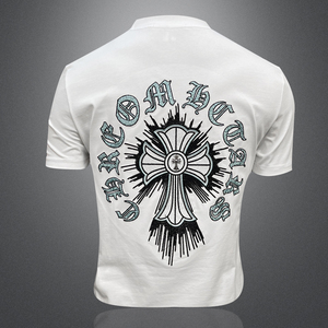 2026新款 夏季 男士丝光棉刺绣T恤 A315-XB27 P75白 3D图，男装T恤，电商A315