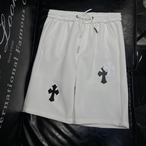 男士短裤贴皮2026 夏季新款休闲五分裤时尚男装男裤1135 P75白图片