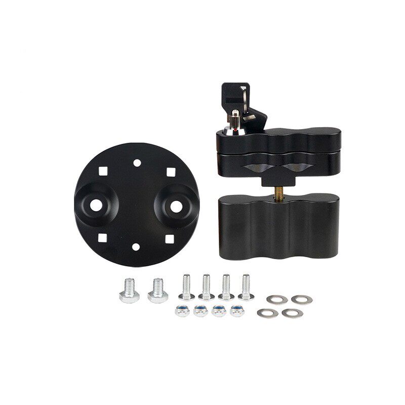 汽车摩托车带锁油箱油桶水箱固定支架备用油壶托盘夹子配黑色钥匙