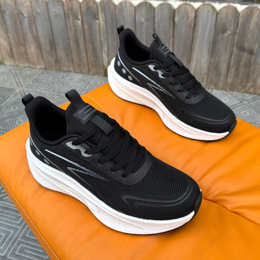 鹭威男运动鞋2025秋季新款爆米花底透气网布鞋休闲跑步鞋高端男鞋