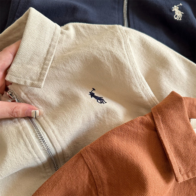 CHENMA 아동용 재킷 2024 봄 스타일 일본 유행 브랜드 소년과 소녀를위한 수 놓은 옷깃 재킷  짧은 지퍼 셔츠