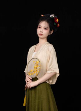 凤穿牡丹 | 凤翥斋唐制武周真丝凤穿花织金唐背子汉服开衫夏