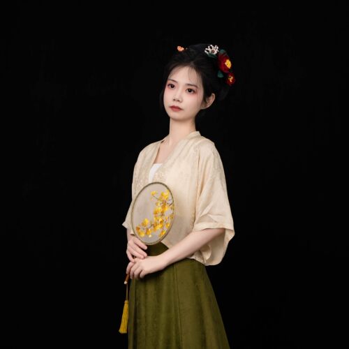 凤穿牡丹 | 凤翥斋唐制武周真丝凤穿花织金唐背子汉服开衫夏