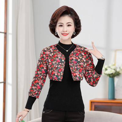 妈妈秋冬护肩保暖驼绒棉背心中袖老年人女装冬季睡觉护颈椎坎肩