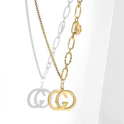 戴拉时尚潮字母个性粗链条项链