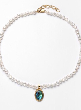 戴拉时尚鲍鱼贝小米粒珍珠项链