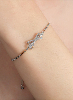 戴拉简约细手链女复古蝴蝶结手饰 2024新款ins小众设计 气质闺蜜