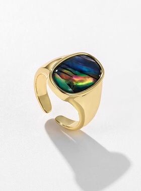 戴拉时尚复古欧美风鲍鱼贝戒指