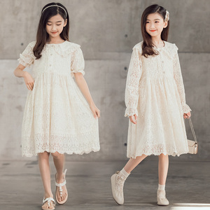 女童连衣裙春装2024新款洋气儿童仙美礼服中大童蕾丝法式公主裙子