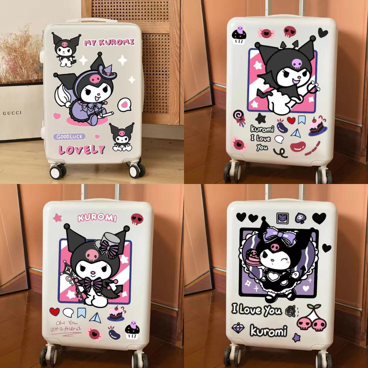 三丽鸥美乐蒂库洛米行李箱贴纸防水旅行箱拉杆箱装饰贴画防水