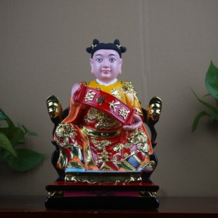当年太岁将军神像菩萨佛像家用客厅佛堂桌面树脂彩绘佛摆件12英寸