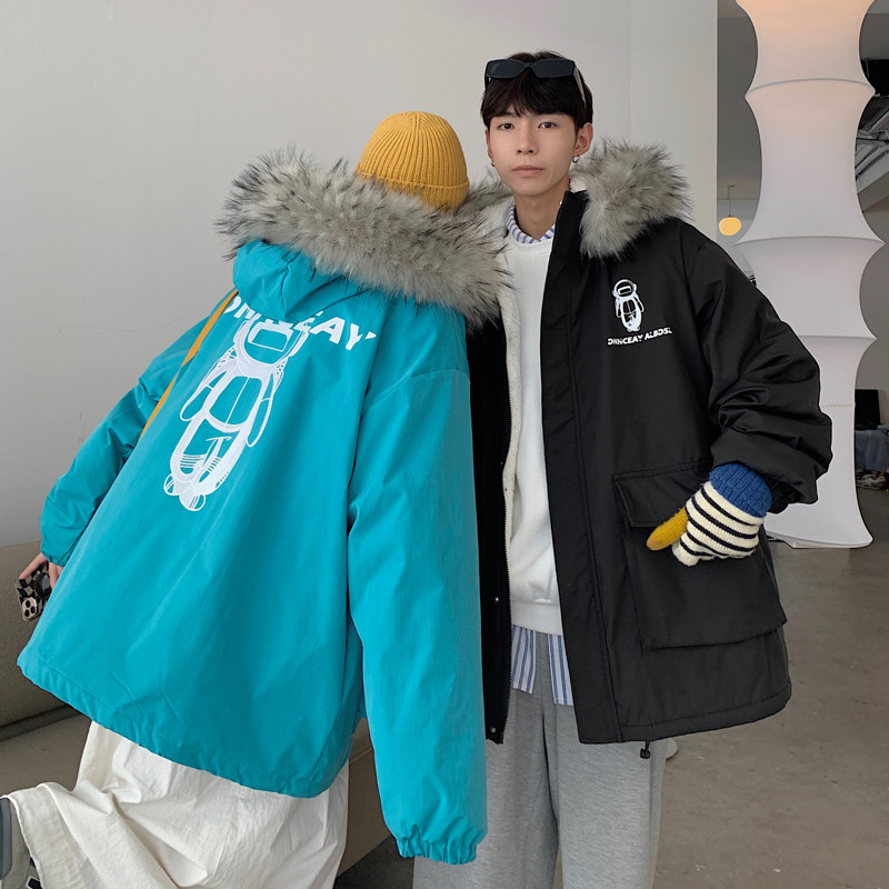 主推情侣装冬装加厚羊羔毛棉服太空人情侣棉衣外套G973P128男,男装棉衣,电商A339