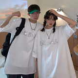 情侣装夏装烫钻闪亮男女朋友宽松情侣短袖T恤大码G1008P38男类，男装T恤，电商A339
