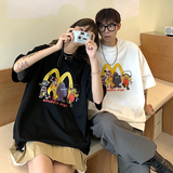 情侣装夏装印花字母情侣短袖T恤宽松大码上衣G1009P30男类，男装T恤，电商A339