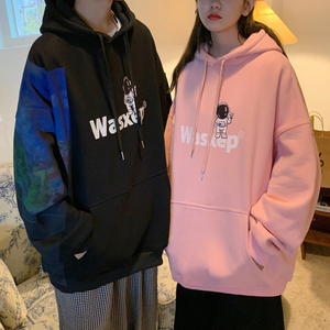 情侣装秋装 太空人印花情侣连帽卫衣女宽松百搭外套G946 P48 男类图片