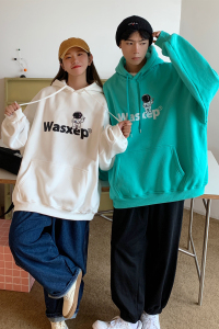 情侣装春装 太空人印花情侣连帽卫衣女宽松百搭外套G946 P48 男类图片