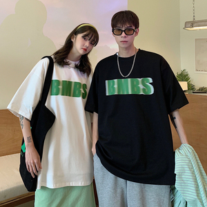 情侣装夏装 字母印花情侣短袖T恤衫大码宽松上衣 G1010 P30 男类图片