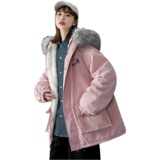 中性风冬装羊羔毛小熊棉衣情侣棉衣大毛领棉服男女G905P128，男装棉衣，电商A339