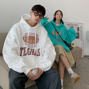 情侣装秋装 简约字母印花宽松大码情侣卫衣女外套 G956 P48 男类图片