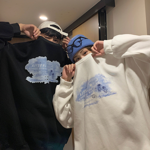 情侣装春装 太空人印花情侣卫衣女宽松百搭外套G939 P33 男类图片