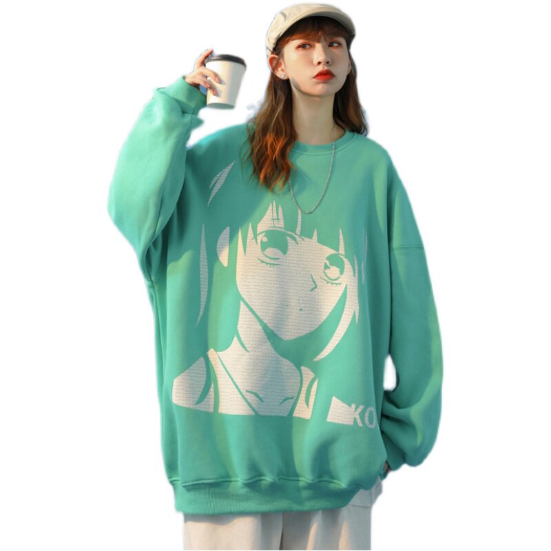中性风情侣卫衣ins潮长袖上衣宽松韩版大码外套G935P35女类,女装短外套,电商A339