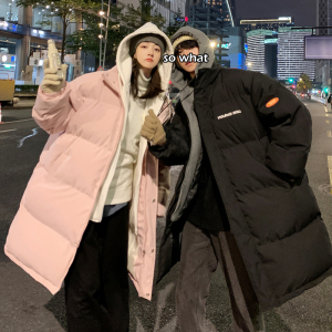 备战双十一 中长款过膝棉服假两件加厚情侣棉衣 女 G910 P158女类图片