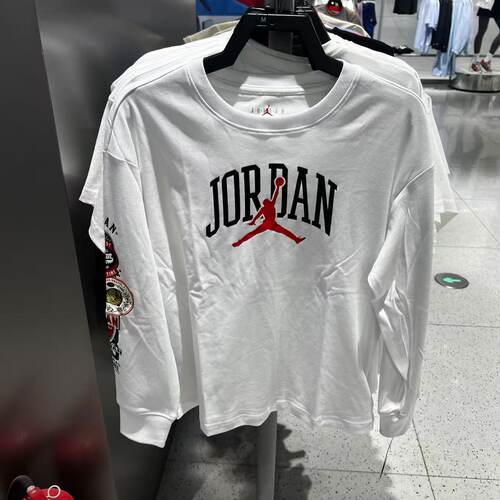 Nike耐克童装男女童大童JORDAN运动休闲长袖夏季T恤 JA3390-100
