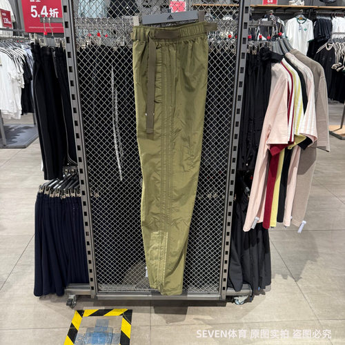 Adidas阿迪达斯三叶草男三条杠刺绣logo梭织透气直筒长裤KY2880
