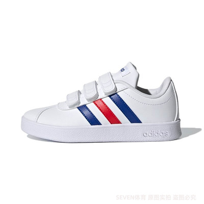 Adidas阿迪达斯童鞋2025春新款男女童休闲鞋魔术贴低帮板鞋FY9273