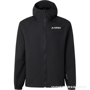 adidas阿迪达斯连帽外套2024秋男TERREX户外拒水梭织夹克JN8804