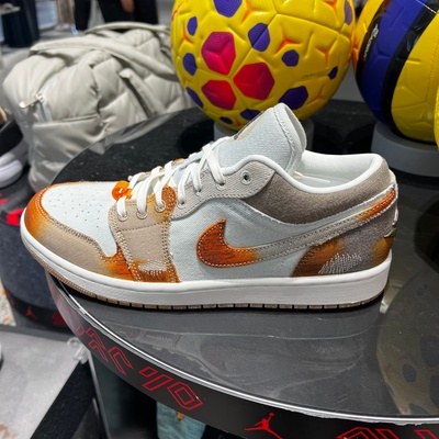 NIKE耐克Air Jordan 1 AJ1蓝棕扎染男子低帮复古篮球鞋IM6664-991