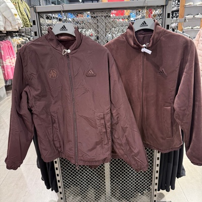 Adidas阿迪达斯男女秋冬新款外套灯芯绒两面穿保暖运动夹克JI6655