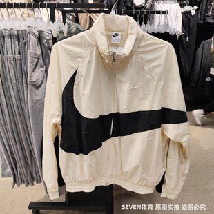 Nike耐克男女春夏薄款大勾运动立领梭织防风夹克外套FB7878-113