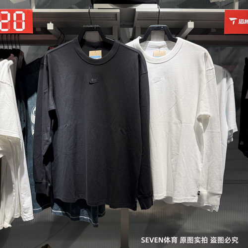 Nike/耐克25秋新款男长袖T恤宽松纯棉圆领刺绣上衣 DO7391-010