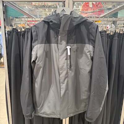 Adidas阿迪达斯户外徒步登山夹克男三合一加绒保暖夹克外套JM9142