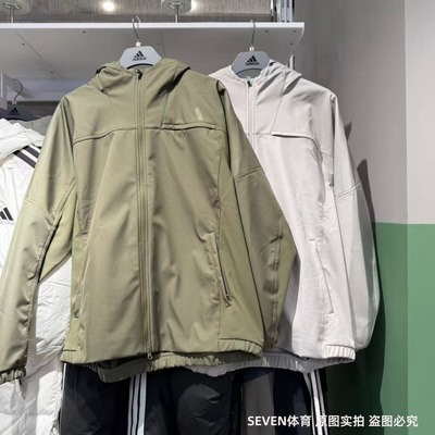 Adidas阿迪达斯外套男25秋冬新款连帽加绒保暖防风运动夹克KA1307
