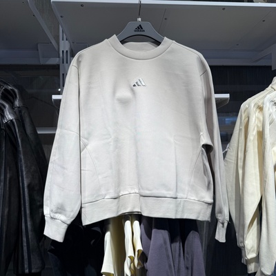 Adidas阿迪达斯女卫衣25冬新款时尚舒适针织圆领运动套头衫KC0049