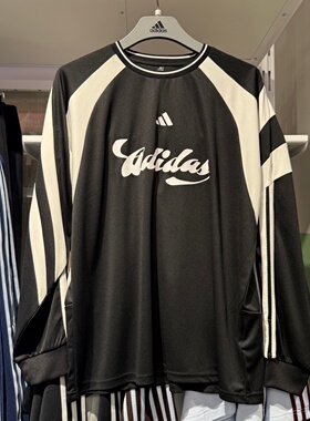 Adidas阿迪达斯26春季新款女子足球文化运动休闲长袖T恤 JY7638