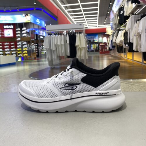 Skechers斯凯奇夏季男鞋一脚蹬新款透气运动缓震健步鞋217084-WBK