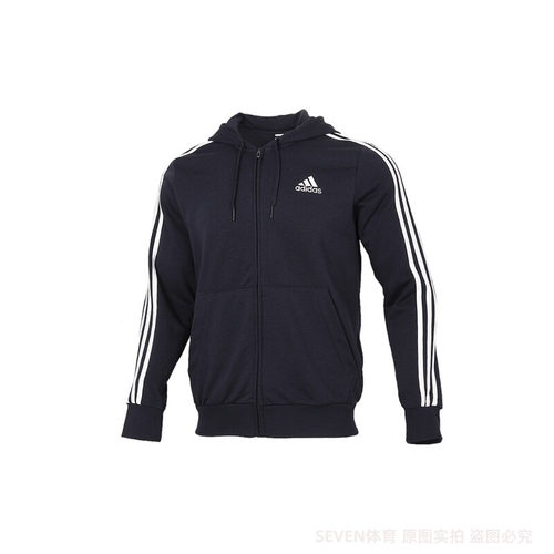 阿迪达斯外套男2024秋季新款连帽运动服长袖防风开衫男夹克GK9033