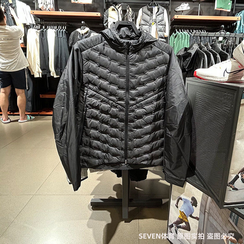 正品Nike耐克男子冬季轻薄羽绒服连帽可拆卸夹克外套FB7557-010