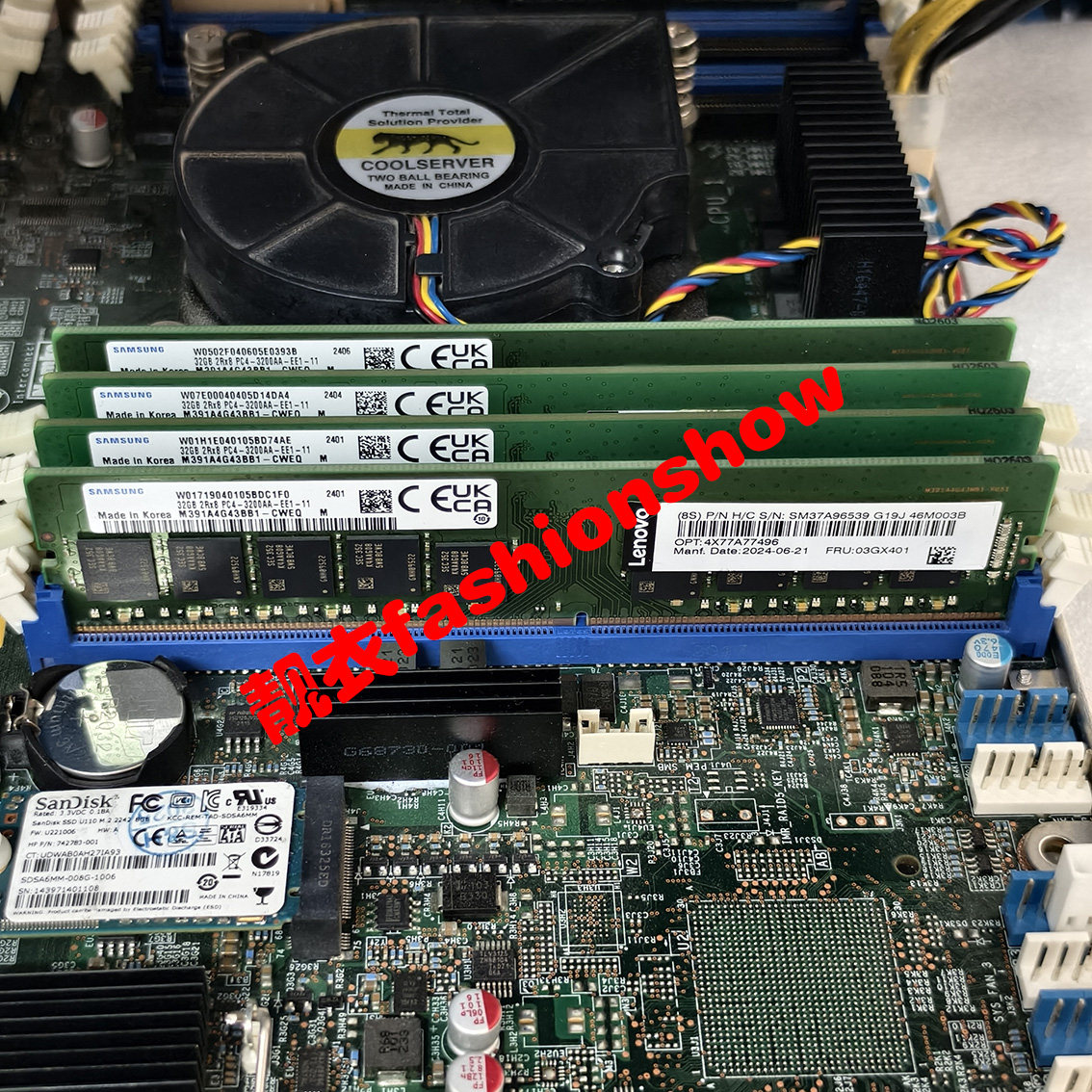 联想4X77A77496 03GX401服务器内存32G 2RX8 DDR4 3200ECC UDIMM