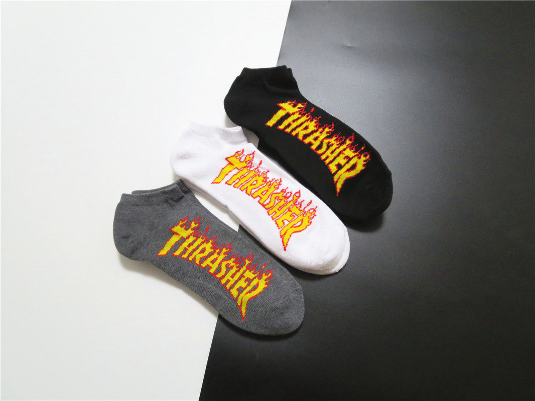 美式街头潮牌日本线火焰毛巾底三色特价夏季短袜船袜anklesocks
