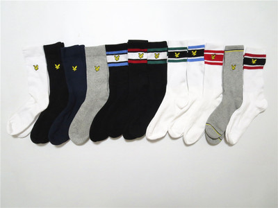 雅痞色素刺绣足球朋克运动袜子