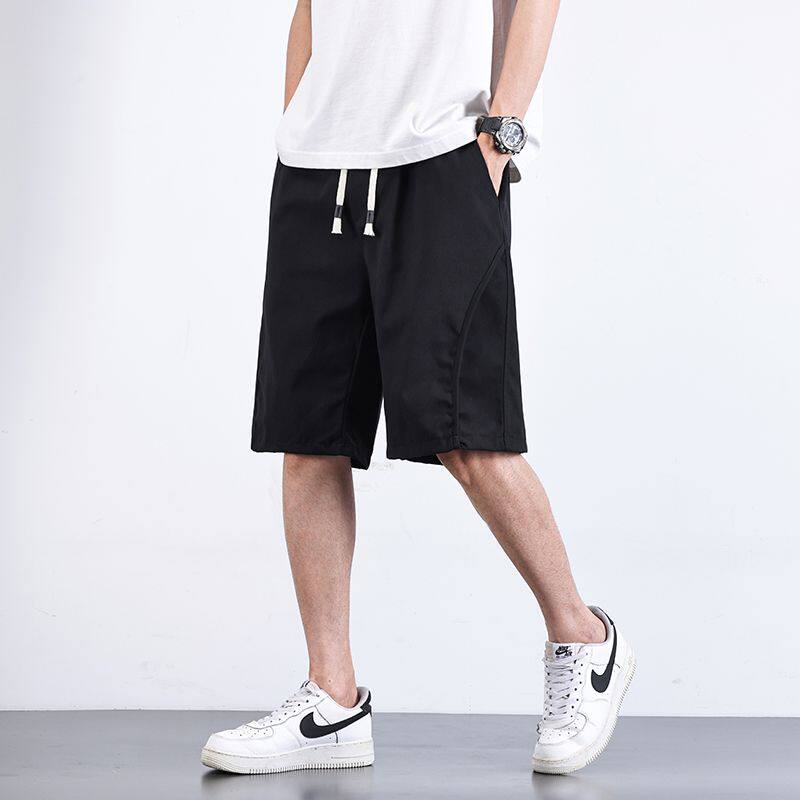 夏季新款纯色百搭五分裤山系男生短裤美式潮牌简约日系休闲裤子男