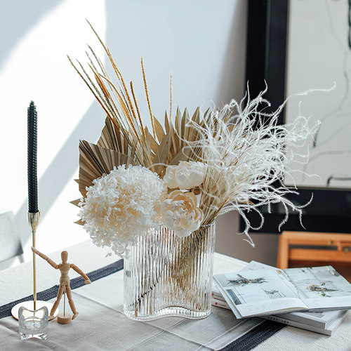 干花真花样板间侘寂风轻奢摆件