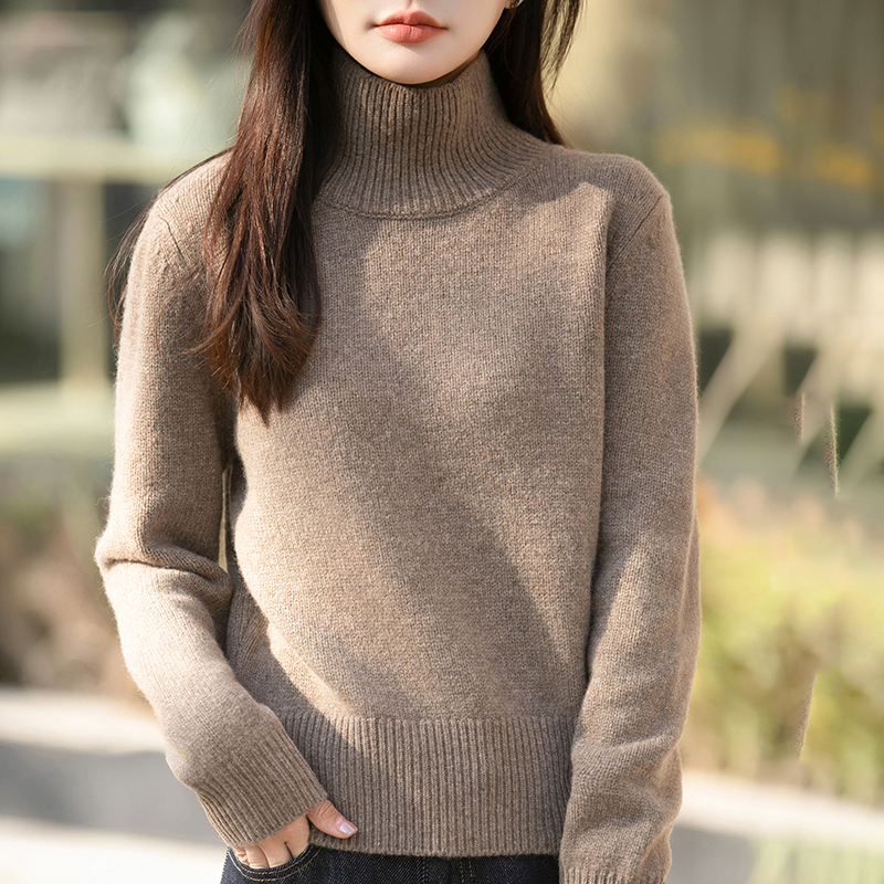 羊绒衫女极简风高领毛衣打底衫