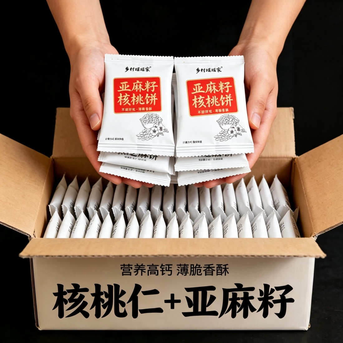 大份量高钙香酥亚麻籽核桃仁薄脆