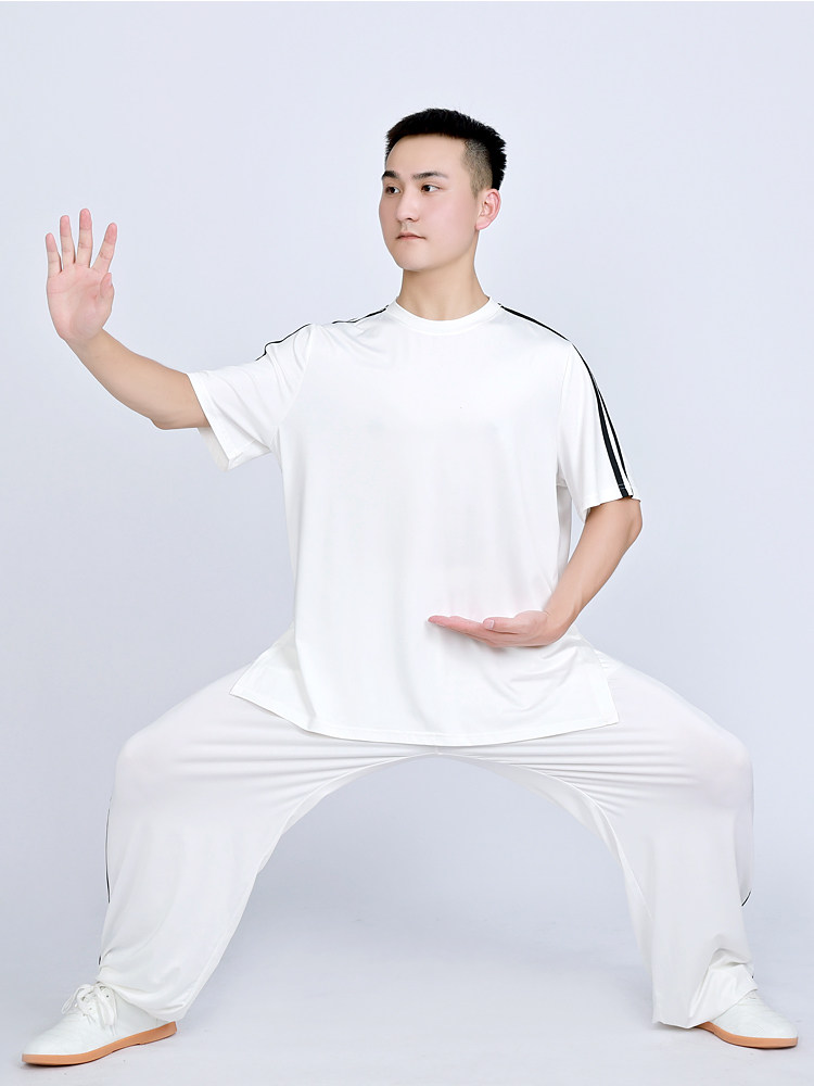 夏季团体短袖表演男女太极服练功服灯笼裤武术团购文化衫运动套装