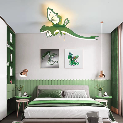 恐龙造型led儿童房吸顶灯卡通风